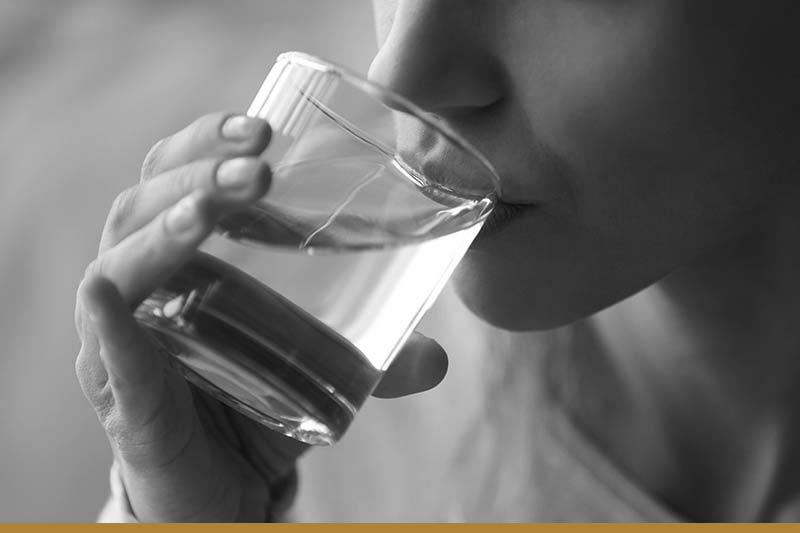 Drinking water to increase metabolism for weight loss.